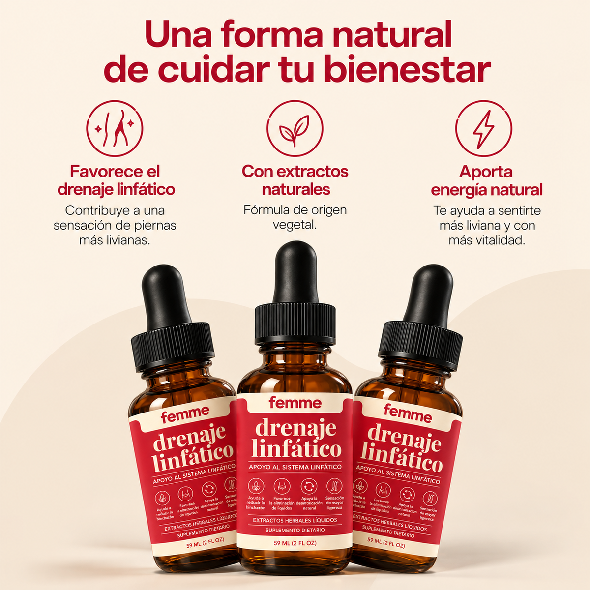 femme – Gotas para el Drenaje Linfático y la Retención de Líquidos