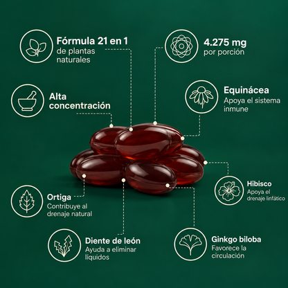 Cápsulas blandas de drenaje linfático Femme