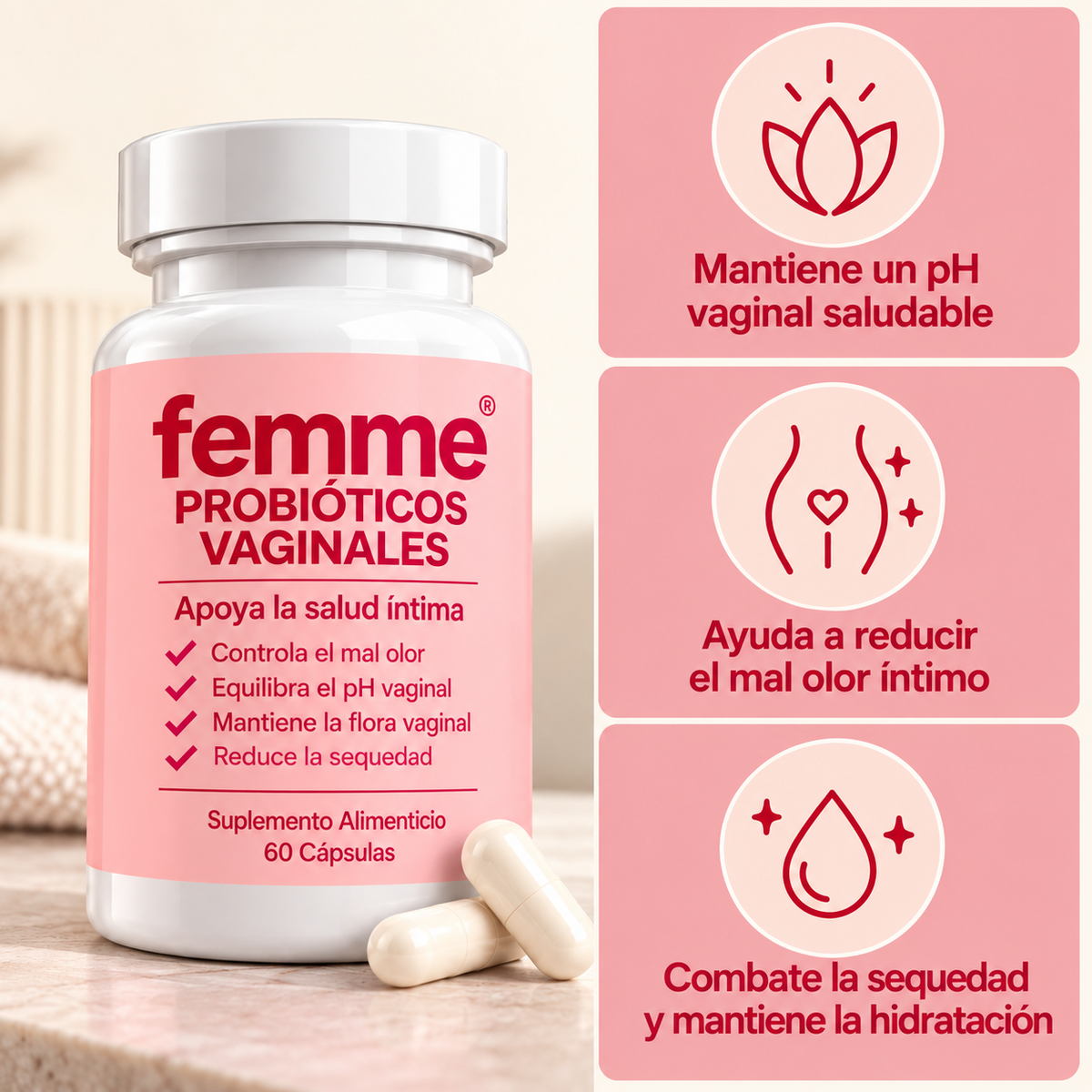 Femme - Cápsulas Probióticos Vaginales